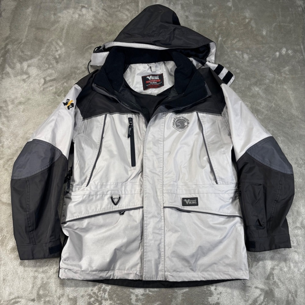 Viking Tempest II Jacket Mens Medium‎ Grey Black Matco Tools Racing hooded